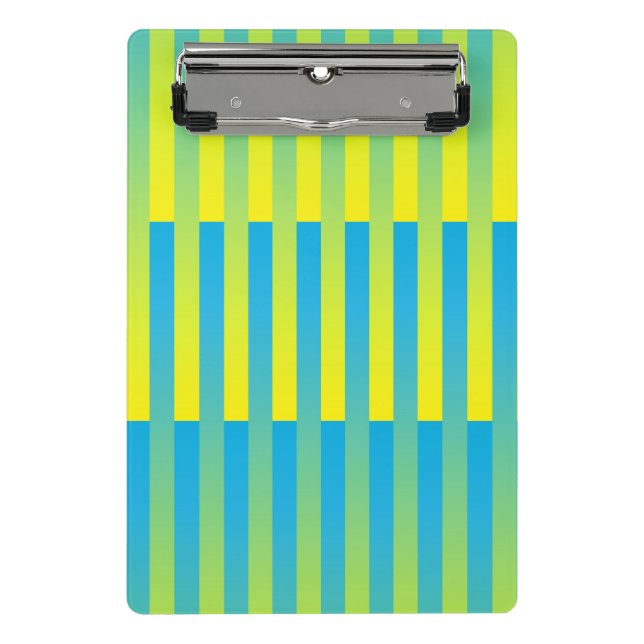 Mini Prancheta Padrão verde amarelo azul riscado (Frente)