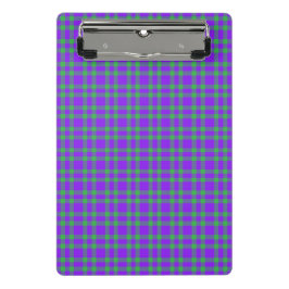Mini Prancheta Padrão Xadrez Verde Roxo