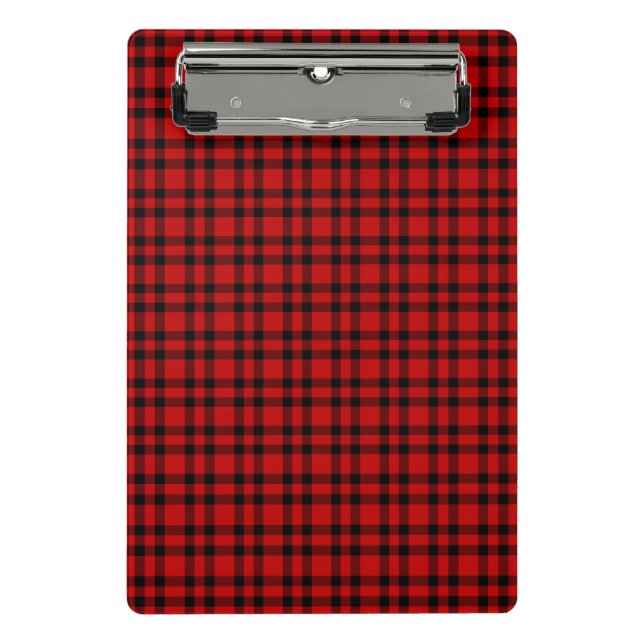 Mini Prancheta Padrão Xadrez Vermelho Preto (Frente)
