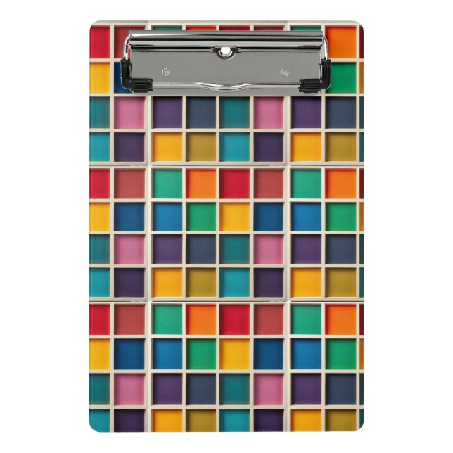 Mini Prancheta Painel de Grade Geométrica Colorida (Frente)