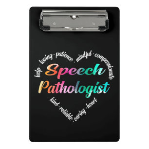 Mini Prancheta Palavra-Patologista Coração Palavra-Cloud Waterc
