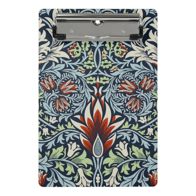 Mini Prancheta Papel de parede floral Morris Navy Blue Snakeshead (Frente)