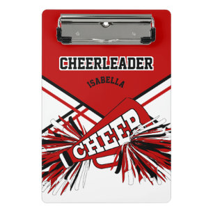 Mini Prancheta Para um Cheerleader - Vermelho, Preto e Branco