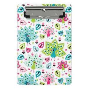 Mini Prancheta pássaro e coruja do pavão