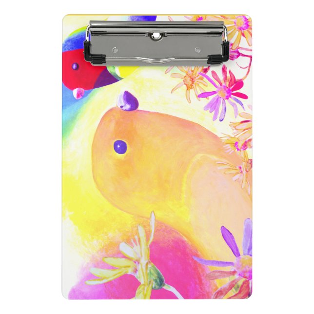 Mini Prancheta Pássaros Vibrantes de Tinta Tie-Dye (Frente)