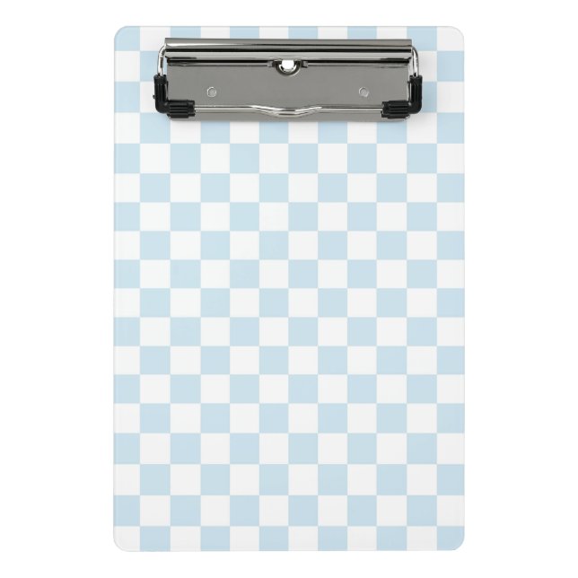 Mini Prancheta Pastel Blue e White Checkerboard (Frente)