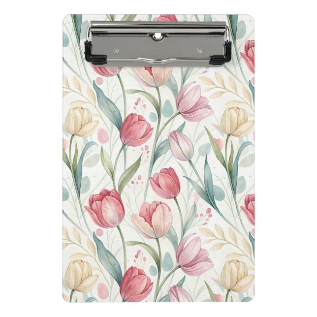 Mini Prancheta Pattern Watercolor Modern Tulips (Frente)
