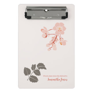 Mini Prancheta Peachy Pink Oregon Grape Flower Letterhead