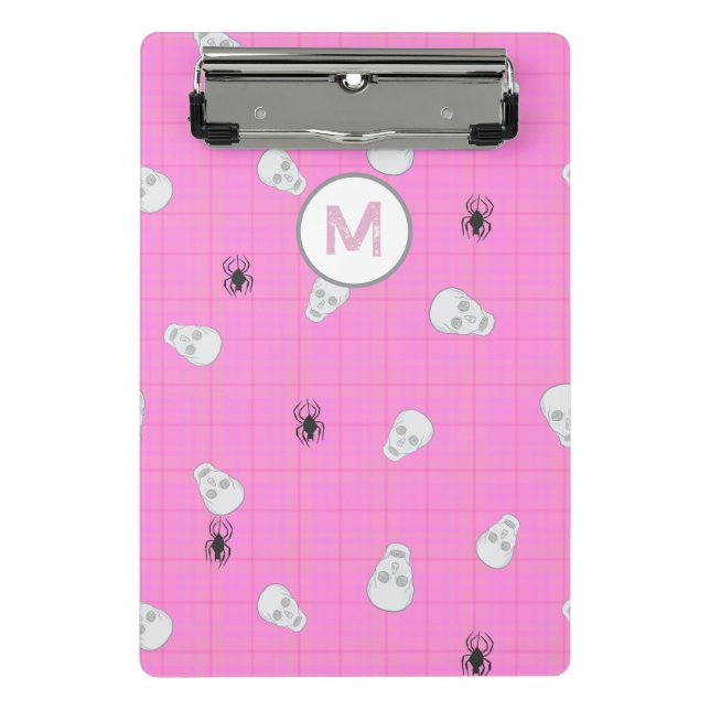 Mini Prancheta Peles de Halloween de Xadrez Rosa Coquette Persona (Frente)