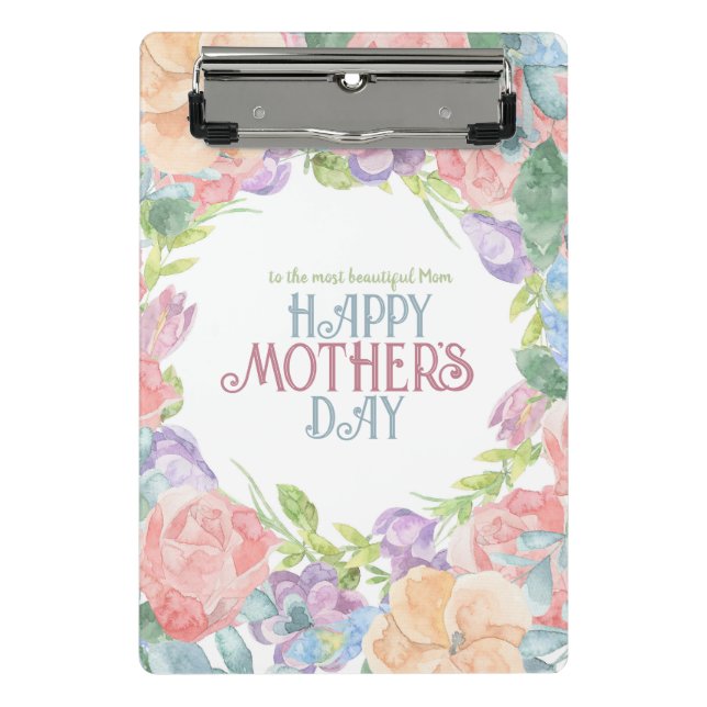 Mini Prancheta Personalizar Quatro Flores de Dia de as mães de Aq (Frente)