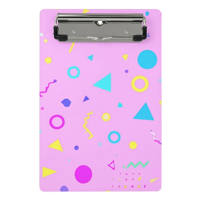 Mini Prancheta Pink 80s Memphis Geometric Pattern (Frente)