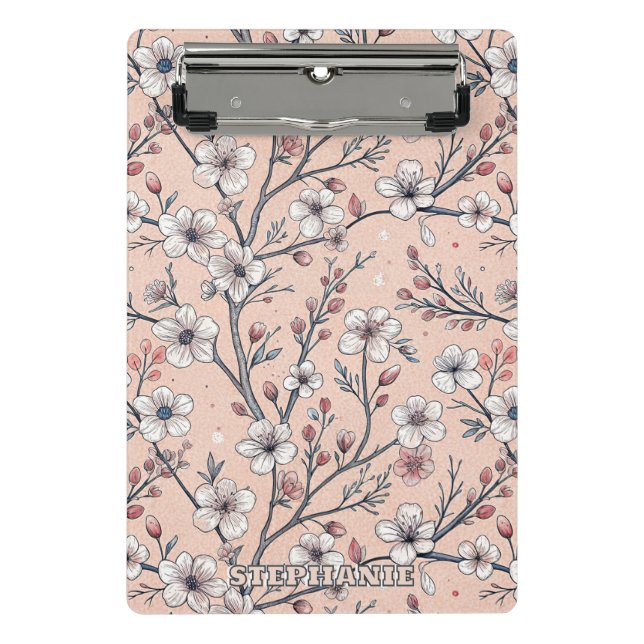 Mini Prancheta Pink Cherry Blossom Sakura Padrão a Rosa (1) (Frente)