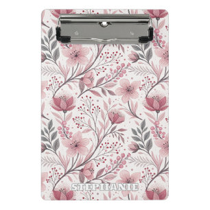 Mini Prancheta Pink Cherry Blossom Sakura Pattern on White (3)