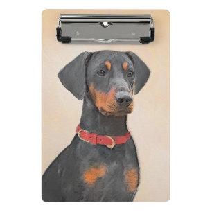 Mini Prancheta Pintura Alemã Pinscher Pintura Original Arte Anima