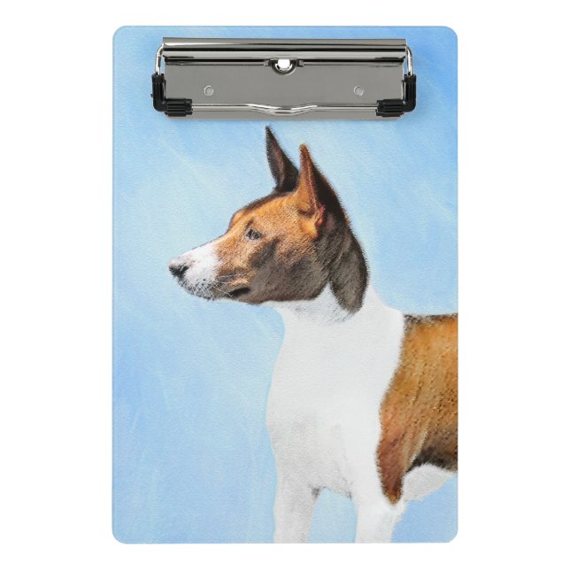 Mini Prancheta Pintura Basenji - Arte Original Custa (Frente)