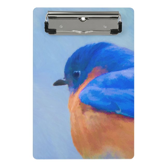 Mini Prancheta Pintura Bluebird - Arte Original para Pássaros (Frente)