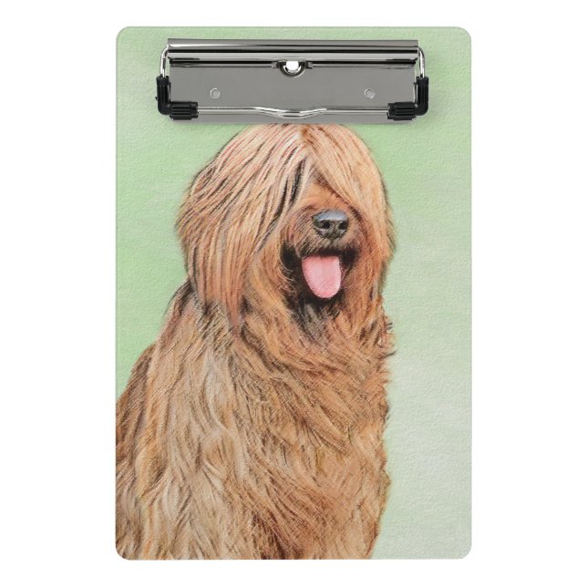 Mini Prancheta Pintura Briard - Arte Cachorro Original (Frente)