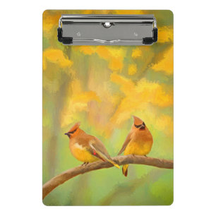 Mini Prancheta Pintura De Cedar Waxwing - Arte De Cachorro Origin
