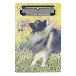Mini Prancheta Pintura de Keeshond Aspen - Arte de Cachorro Origi