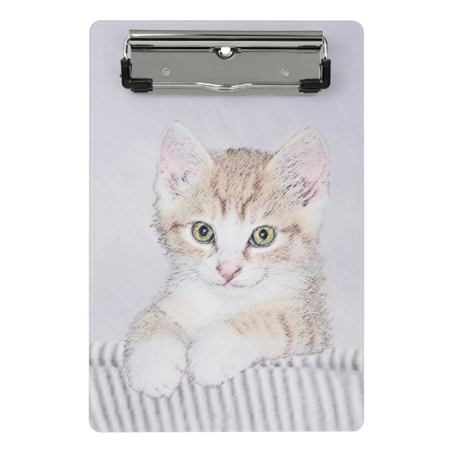 Mini Prancheta Pintura de Kitten Orange Tabby - Arte Original par (Frente)