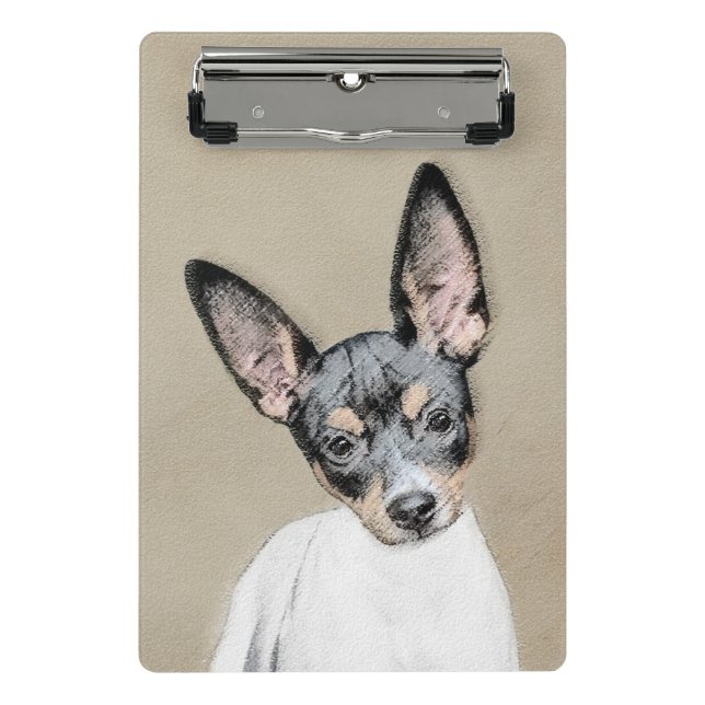 Mini Prancheta Pintura de Rat Terrier - Arte de Cachorro Original (Frente)