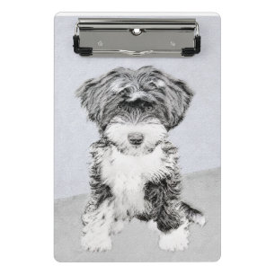 Mini Prancheta Pintura de Terrier Tibetano - Arte de cão original