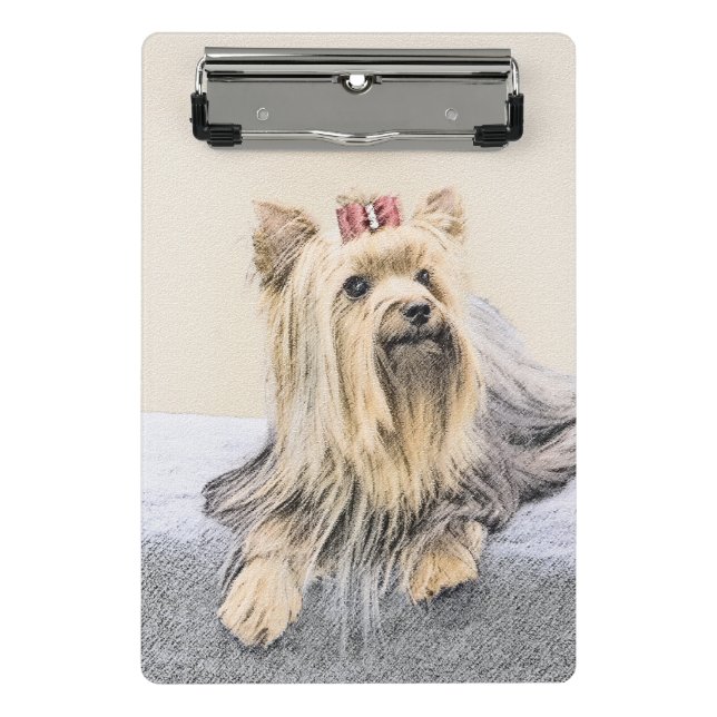 Mini Prancheta Pintura de Yorkshire Terrier - Arte de Cachorro Or (Frente)