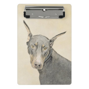 Mini Prancheta Pintura Doberman Pinscher - Arte Original para Cac