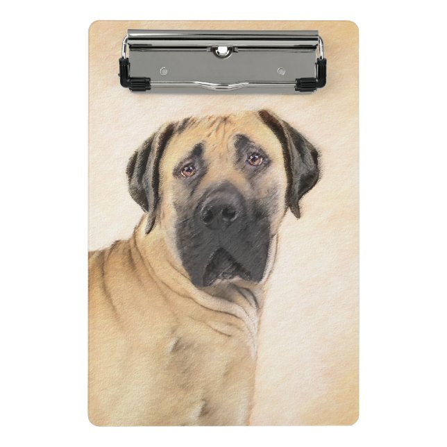 Mini Prancheta Pintura em Boerboel - Arte Cachorra Original (Frente)