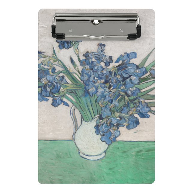 Mini Prancheta Pintura Impressionista Vaso de Íris de Van Gogh (Frente)