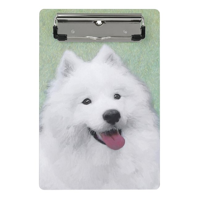 Mini Prancheta Pintura Samoyed - Arte Cachorosa Original (Frente)