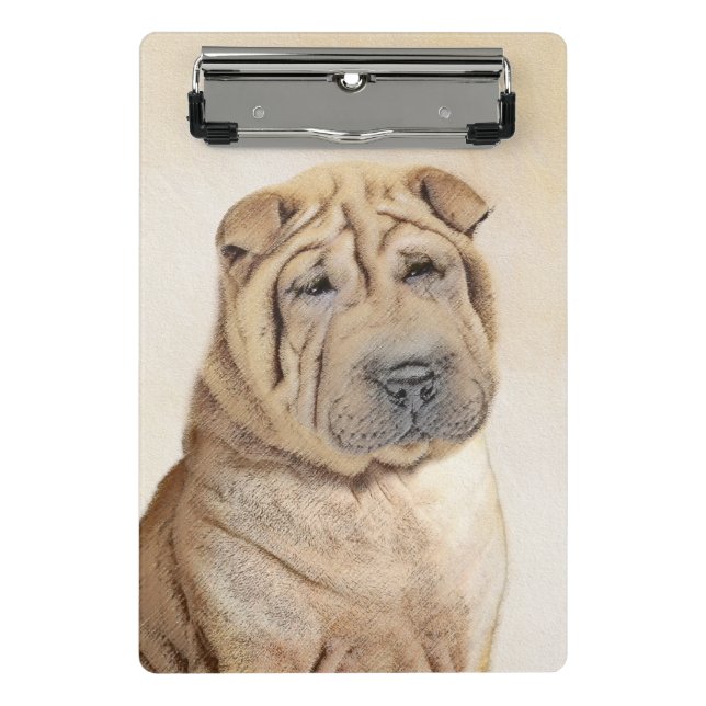 Mini Prancheta Pintura Shar Pei - Arte Cachorra Original (Frente)