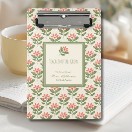 Mini Prancheta Planejador Personalizado de Professor Floral
