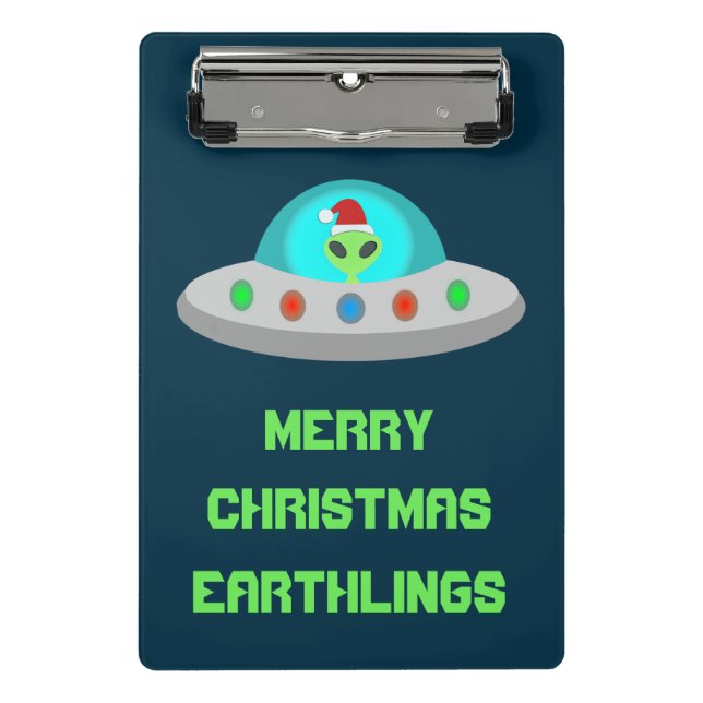 Mini Prancheta Pneus voadores de Alienígena Ho Ho de Natal Person (Frente)