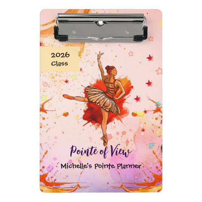 Mini Prancheta Pointe de Vista – Clipboard de Ballet Personalizad (Frente)