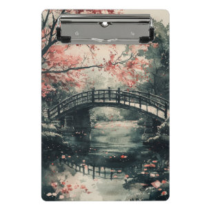 Mini Prancheta Ponte da Flor de Cerejeira Sumi-E Paisagem (1)