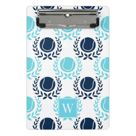 Mini Prancheta Preppy Tennis Laurel Wreath - Navy & Turquoise