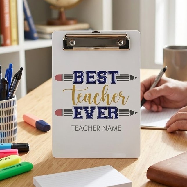 Mini Prancheta Presente Personalizado Melhor Professor de Todos o (Criador carregado)
