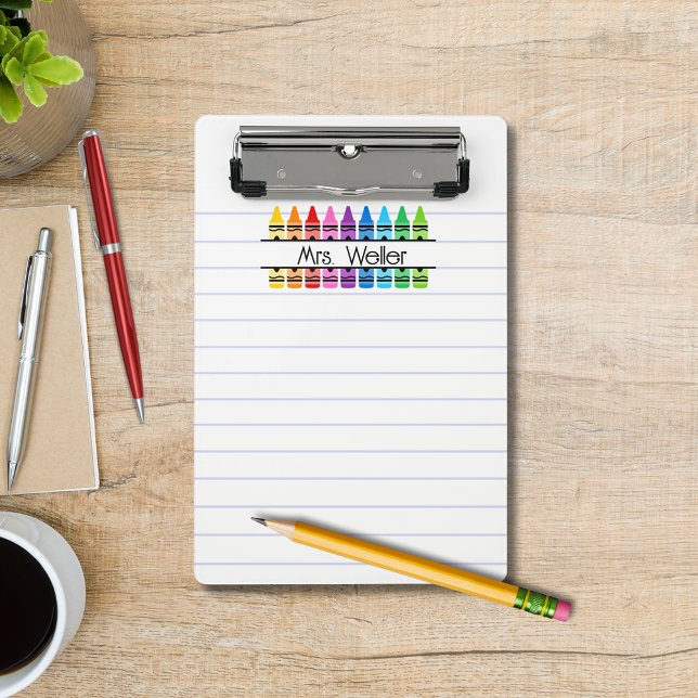 Mini Prancheta Professor Personalizado Crayon Rainbow Handprint (Criador carregado)