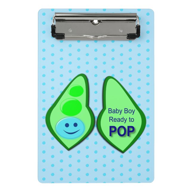 Mini Prancheta Pronto para Pop Baby Boy Blue Pea (Frente)