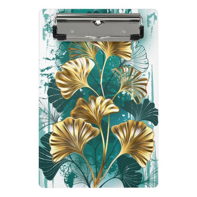 Mini Prancheta Ramificação com Ouro deixa Ginko Biloba (Frente)