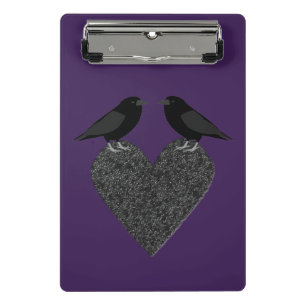Mini Prancheta Ravens Góticos e Coração Negra