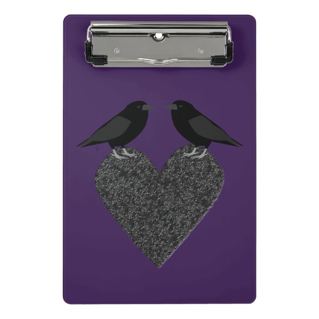 Mini Prancheta Ravens Góticos e Coração Negra (Frente)