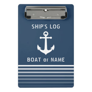Mini Prancheta Registro do navio Nome do seu barco Ancoragem Náut