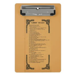 Mini Prancheta regras de Gibbs