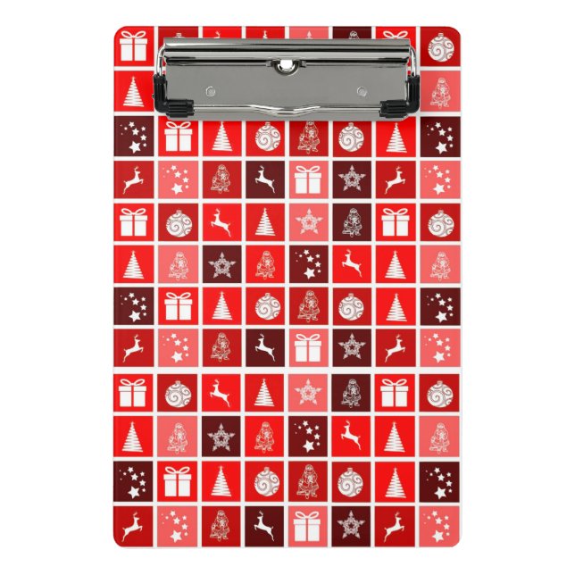 Mini Prancheta Reindeer de Árvore Fresca de Natal Vermelho (Frente)