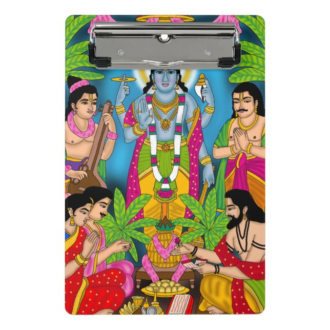 Mini Prancheta Relógio de Parede do Senhor Satyanarayan (Frente)