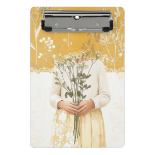 Mini Prancheta Retrato de Buquê de Flores Silvestres Cottagecore