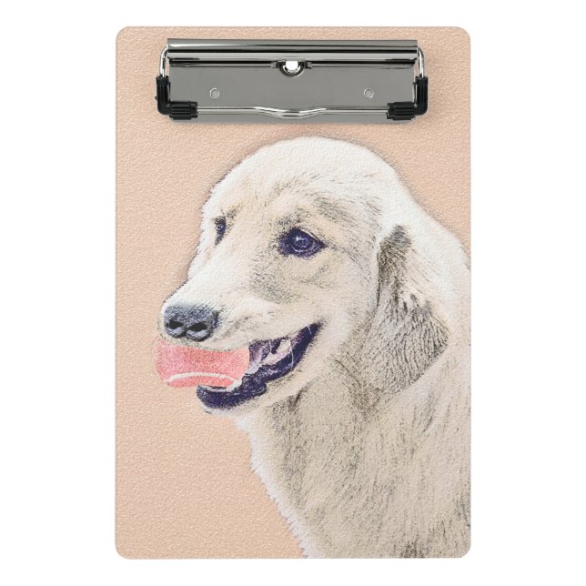 Mini Prancheta Retriever ouro com pintura de cachorro de Tênis (Frente)