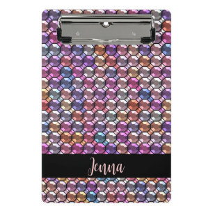 Mini Prancheta Rhinestone Colorido com nome personalizado